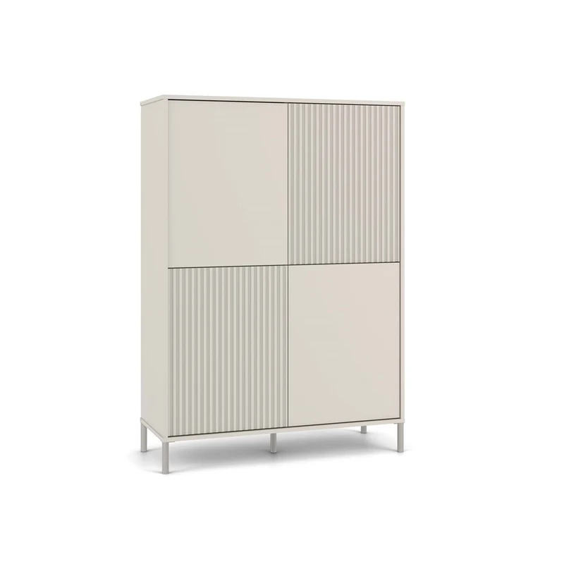 CDF Moderne Kabinett KAMARO 4DK | Farbe: Kaschmir (beige) | Ideal für Wohnzimmer, Schlafzimmer, Kinderzimmer und Büro | Einfache Montage