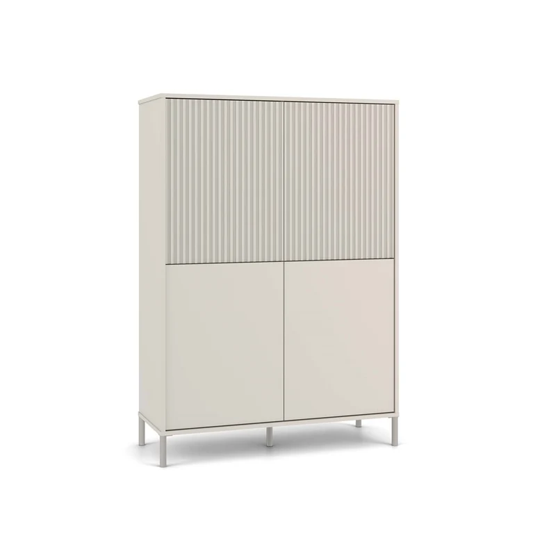 CDF Moderne Kabinett KAMARO 4DK | Farbe: Kaschmir (beige) | Ideal für Wohnzimmer, Schlafzimmer, Kinderzimmer und Büro | Einfache Montage