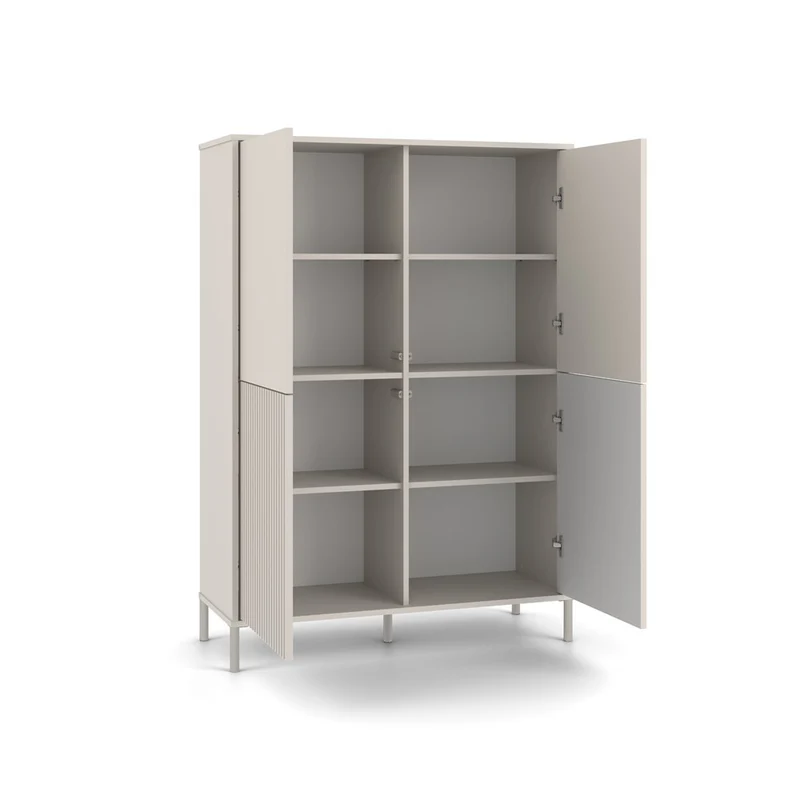 CDF Moderne Kabinett KAMARO 4DK | Farbe: Kaschmir (beige) | Ideal für Wohnzimmer, Schlafzimmer, Kinderzimmer und Büro | Einfache Montage