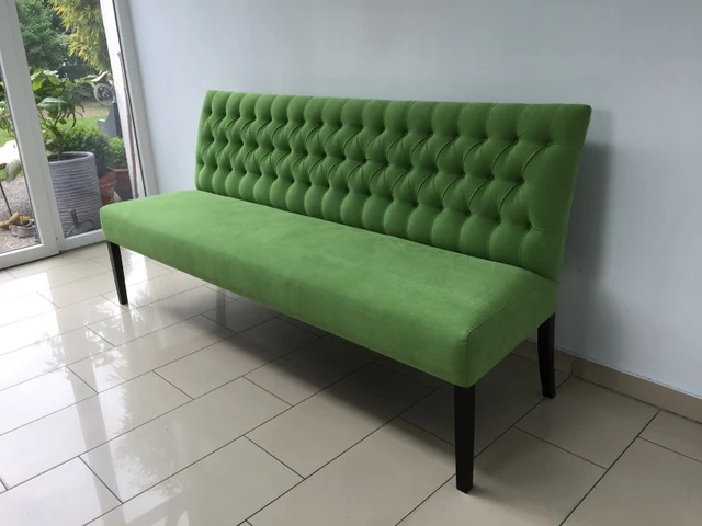 Sitzbank grün im Landhausstil, Bank grün, Länge 200 cm