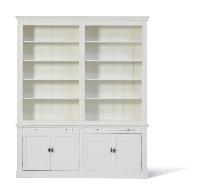 Bücherschrank anthrazit-weiß Landhausstil, Schrank schwarz Landhaus, Bücherschrank weiß in fünf Farben