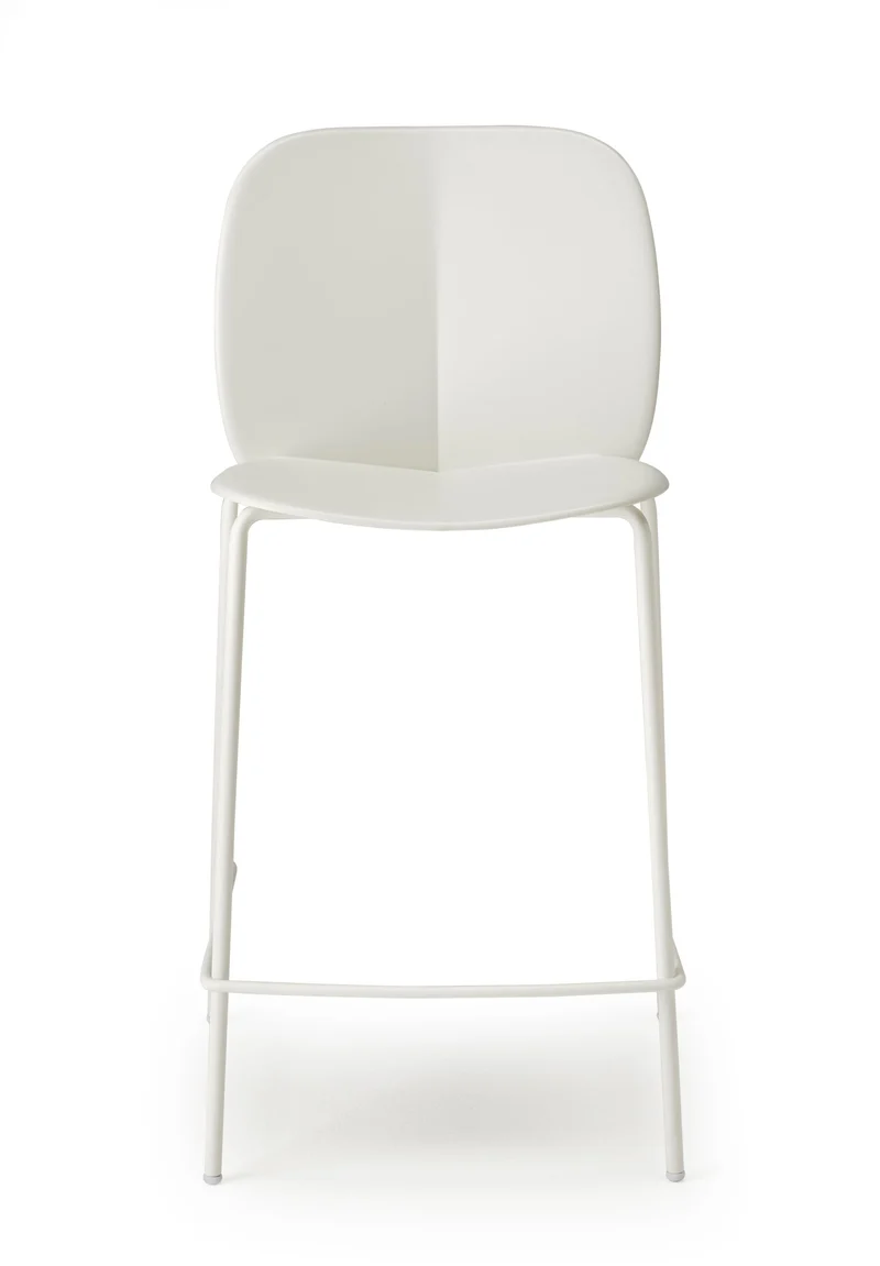 Barstuhl weiß, Design Barstuhl weiß Metall-Gestell, Sitzhöhe 65 cm