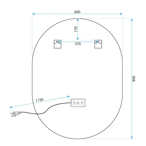 LED-Wandspiegel LED EGG - 60x80cm