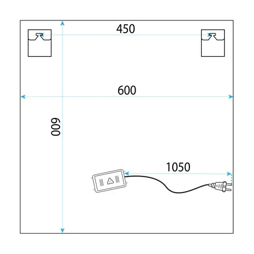 LED-Wandspiegel YH-BL-12 - 60x60 cm