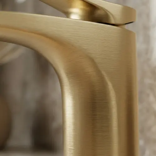 Niedrig Waschtischbatterie Vision - Gold Gebürstet
