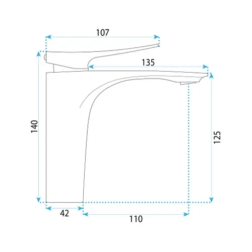 Niedrig Waschtischbatterie Vision - Gebürstetes Kupfer
