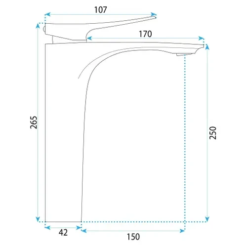 Hohe Waschtischbatterie Vision - Chrom
