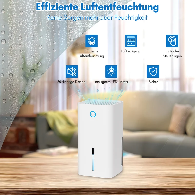 SWANEW Luftentfeuchter 850ml, Raumentfeuchter, Trockner, Luftreiniger Elektrisch