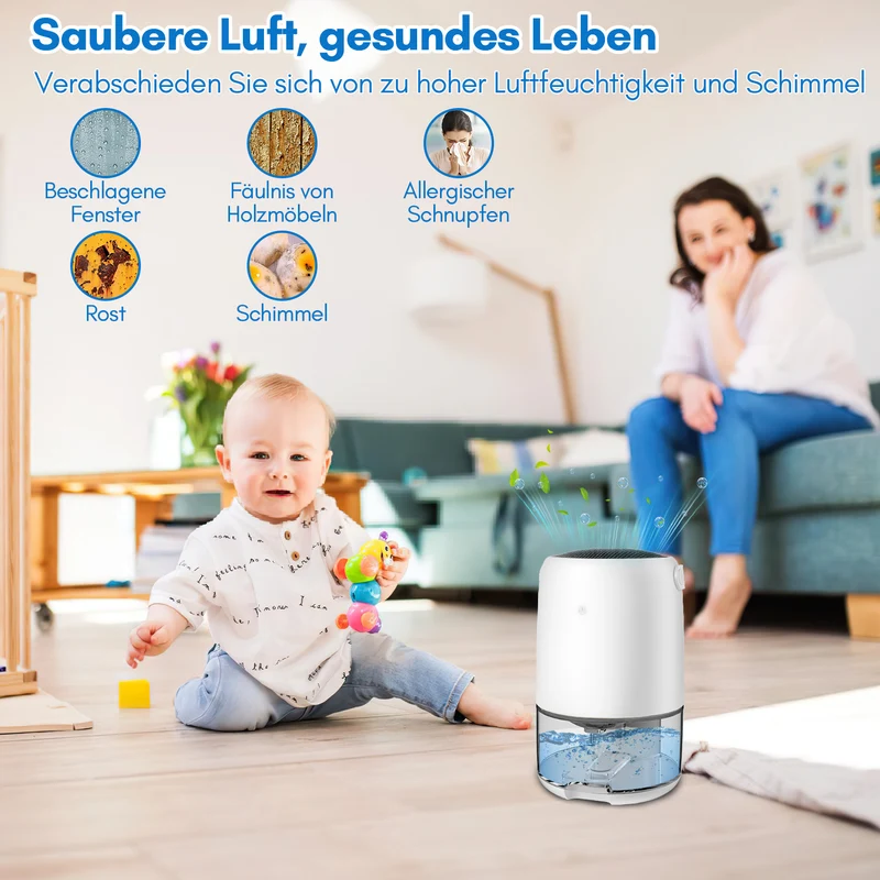 SWANEW 1100ML Luftentfeuchter Elektrisch, Lufttrockner Dampf, Raumentfeuchter