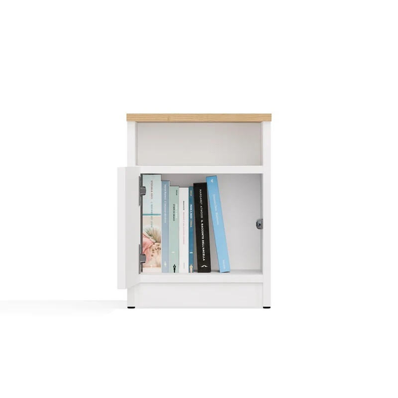 NACHTTISCH GALAX 30 1D WEISS ARTISAN KOMMODE 1 TÜR NACHTTISCH SCHLAFZIMMER