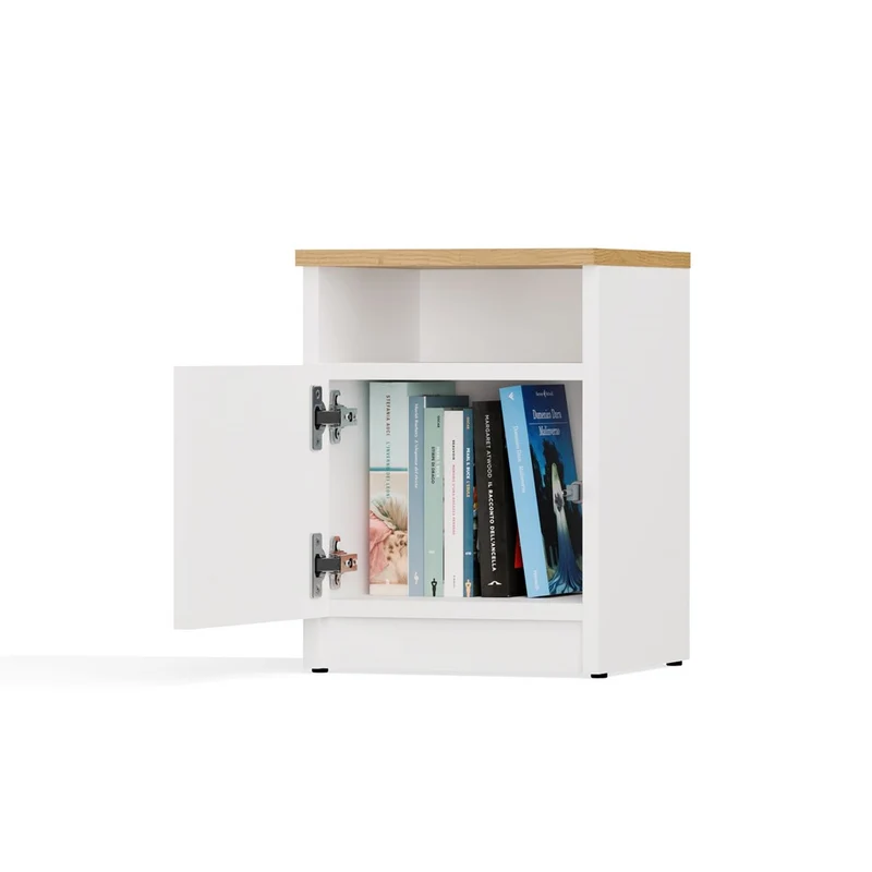NACHTTISCH GALAX 30 1D WEISS ARTISAN KOMMODE 1 TÜR NACHTTISCH SCHLAFZIMMER