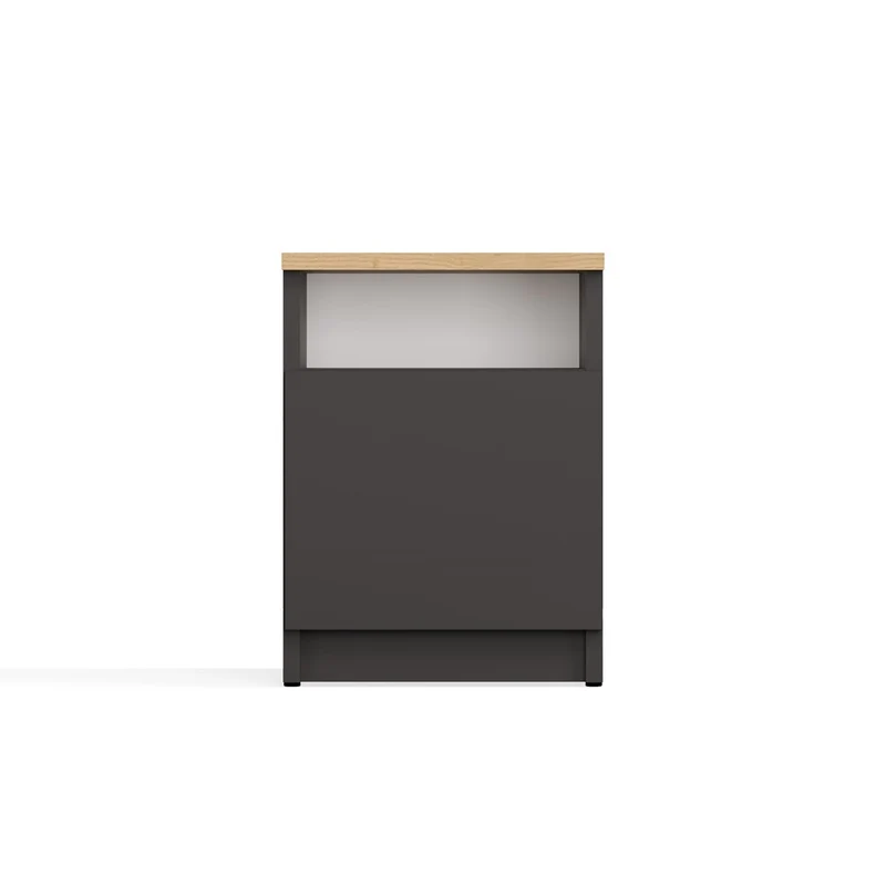 NACHTTISCH GALAX 30 1D ANTHRAZIT ARTISAN KOMMODE 1 TÜR BEISTELLTISCH SCHLAFZIMMER