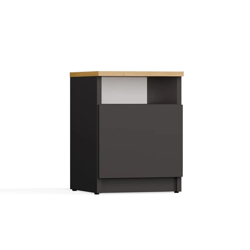 NACHTTISCH GALAX 30 1D ANTHRAZIT ARTISAN KOMMODE 1 TÜR BEISTELLTISCH SCHLAFZIMMER