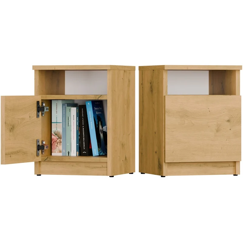 NACHTTISCH GALAX 30 1D EICHE ARTISAN KOMMODE 1 TÜR NACHTTISCH SCHLAFZIMMER