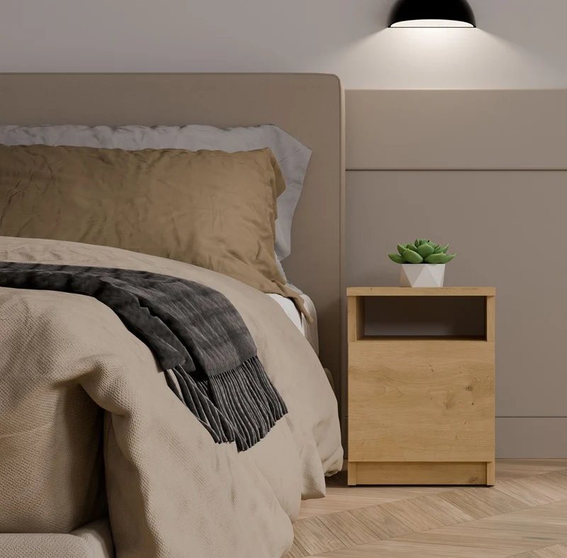 NACHTTISCH GALAX 30 1D EICHE ARTISAN KOMMODE 1 TÜR NACHTTISCH SCHLAFZIMMER