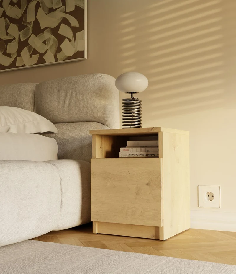 NACHTTISCH GALAX 30 1D EICHE ARTISAN KOMMODE 1 TÜR NACHTTISCH SCHLAFZIMMER