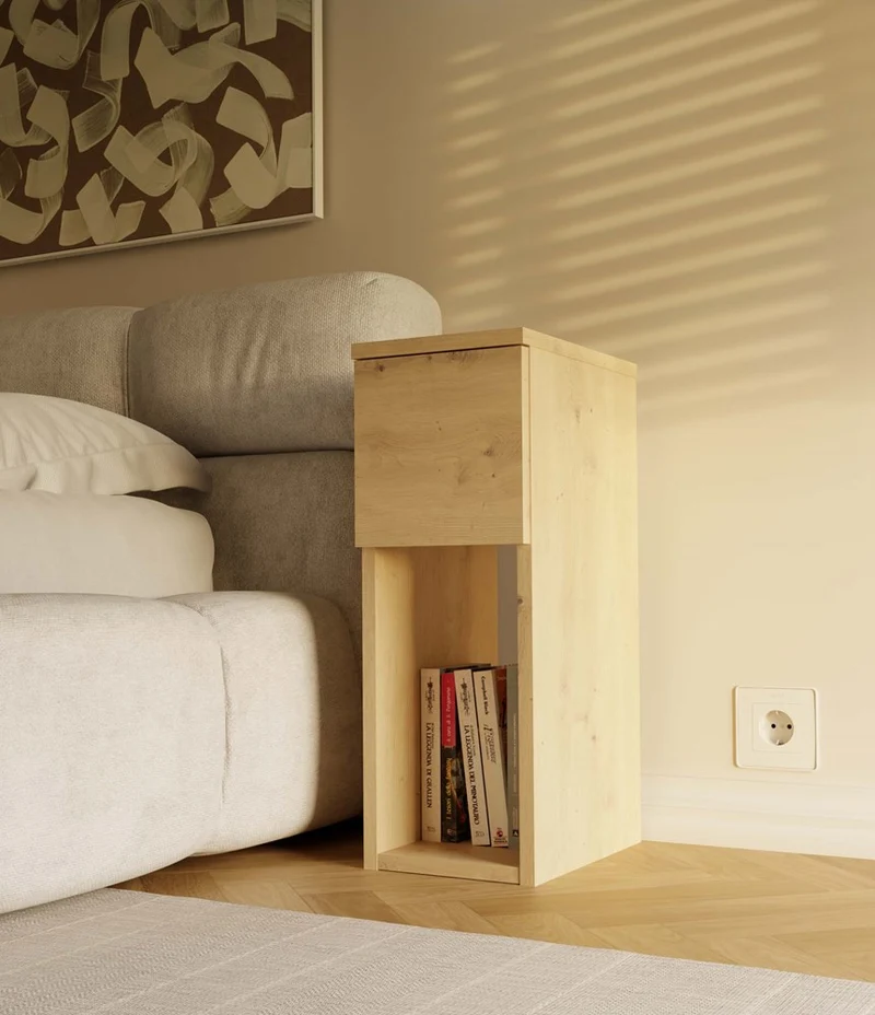 NACHTTISCH GALAX 20 1S EICHE ARTISAN NACHTTISCH MIT SCHUBLADE FÜR DAS SCHLAFZIMMER