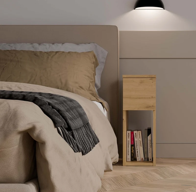 NACHTTISCH GALAX 20 1S EICHE ARTISAN NACHTTISCH MIT SCHUBLADE FÜR DAS SCHLAFZIMMER