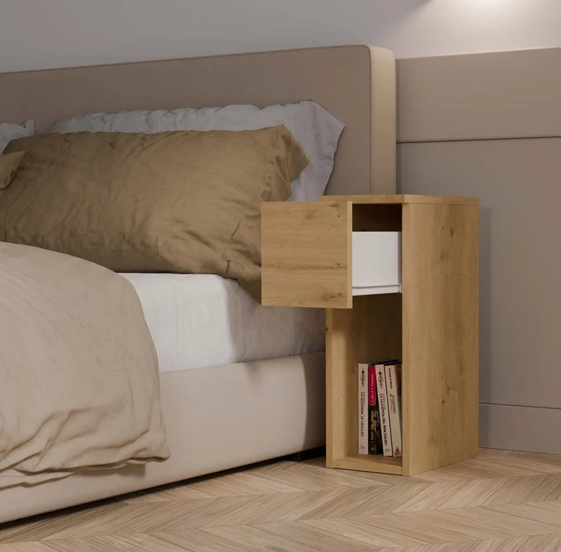 NACHTTISCH GALAX 20 1S EICHE ARTISAN NACHTTISCH MIT SCHUBLADE FÜR DAS SCHLAFZIMMER