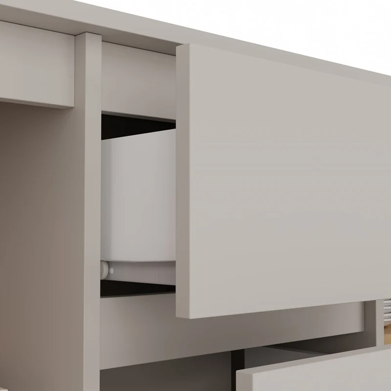 KOMMODE 2D3S 120 CM KASCHMIR BEIGE SCHRANK 2 TÜREN 3 SCHUBLADEN FÜR WOHNZIMMER SCHLAFZIMMER