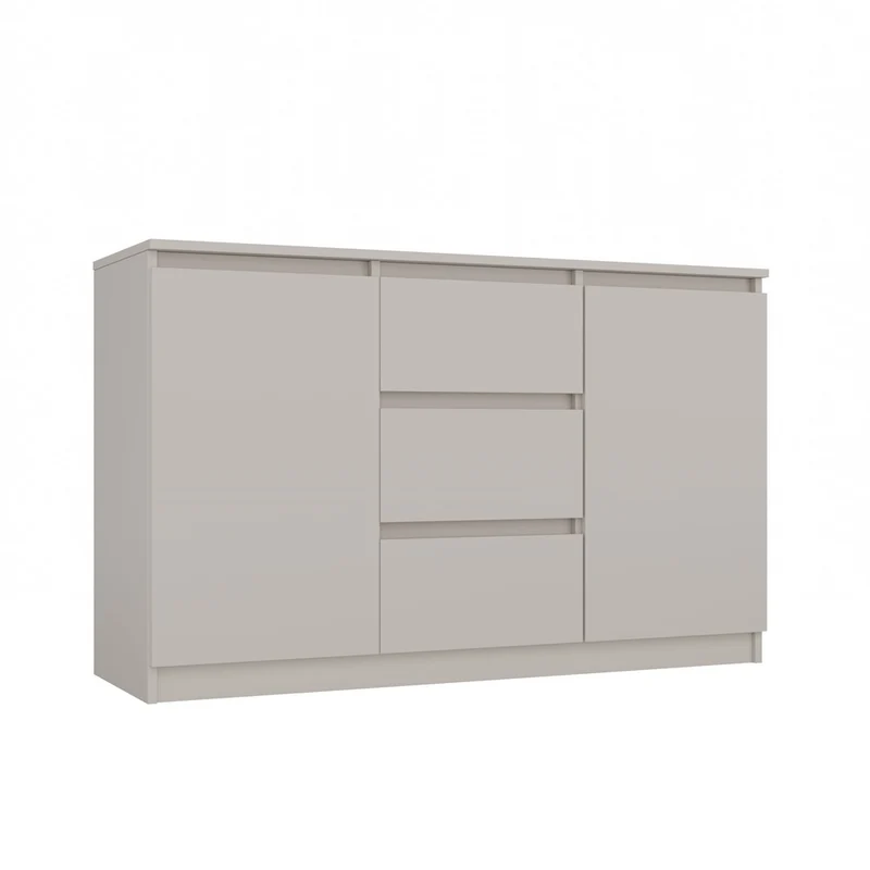 KOMMODE 2D3S 120 CM KASCHMIR BEIGE SCHRANK 2 TÜREN 3 SCHUBLADEN FÜR WOHNZIMMER SCHLAFZIMMER