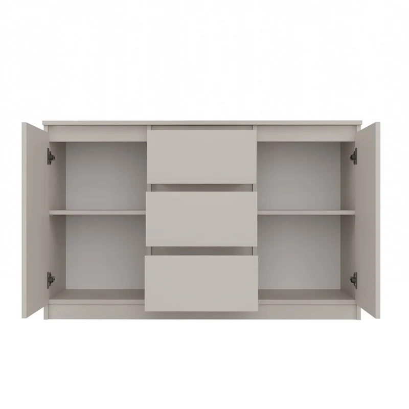 KOMMODE 2D3S 120 CM KASCHMIR BEIGE SCHRANK 2 TÜREN 3 SCHUBLADEN FÜR WOHNZIMMER SCHLAFZIMMER