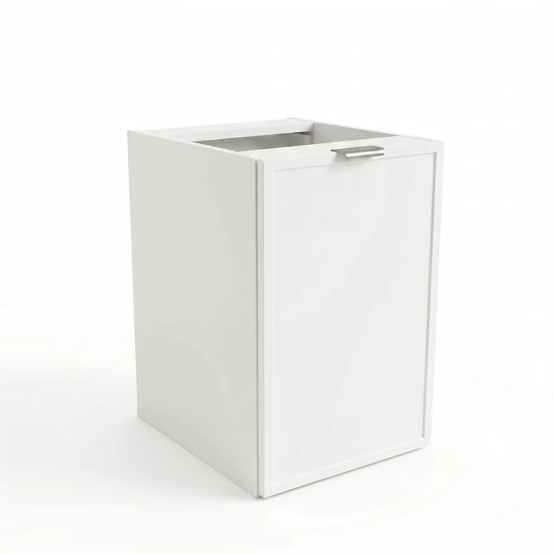 Badezimmerschrank 40 cm mit Wäschekorb Roma - Weiß
