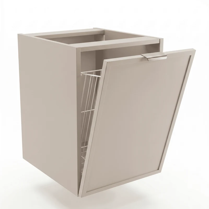 Badezimmerschrank 40 cm mit Wäschekorb Roma - Kaschmir