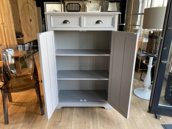 Schrank grau, Kommode grau Landhausstil, Breite 90 cm