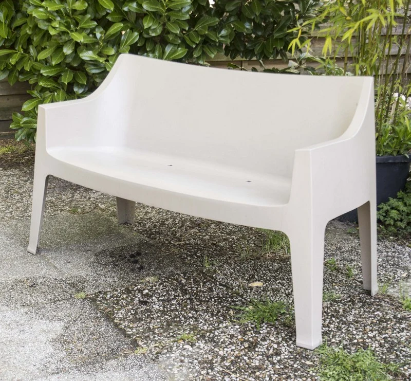 Gartenbank taupe, Bank taupe Kunststoff, Outdoor Sitzbank