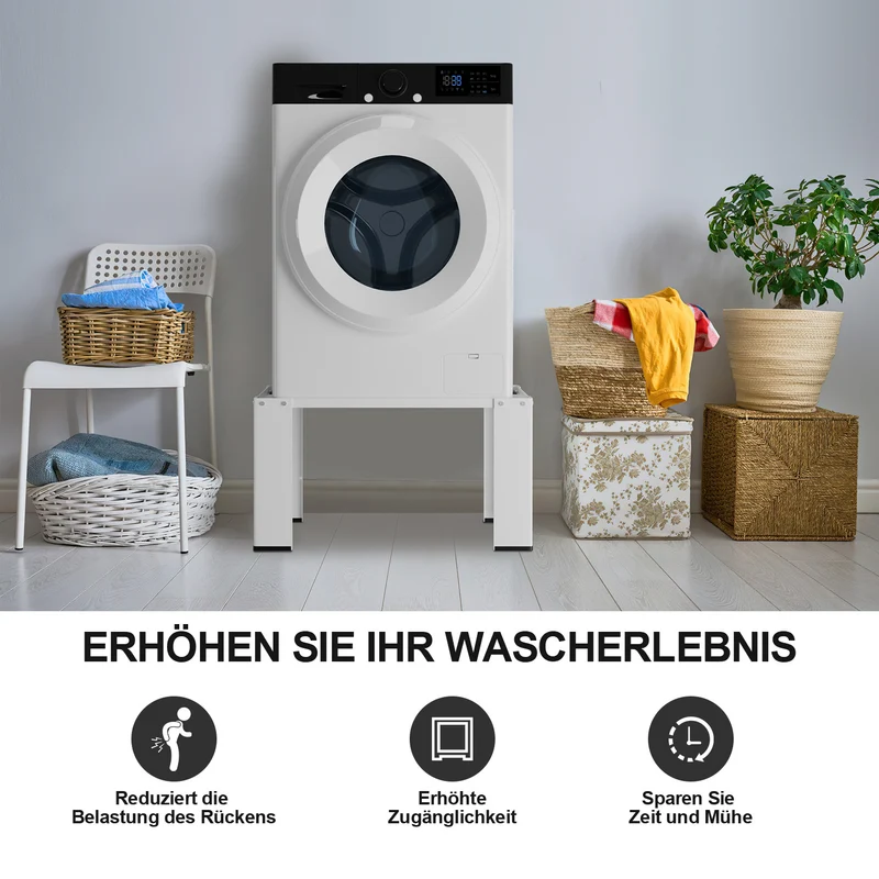 SWANEW Waschmaschinen Untergestell, Waschmaschinensockel , Waschmaschinen-Unterschrank, Podest für Waschmaschinen & Trockner