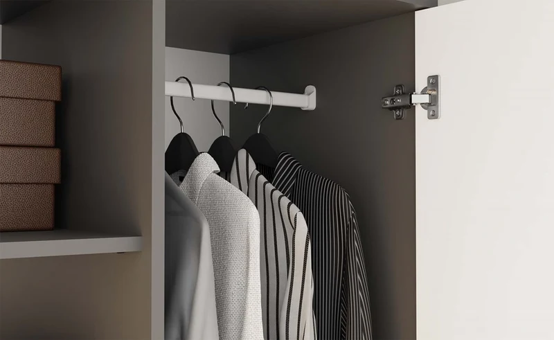 Moderner Schrank Malwa SS-90 | Farbe: Anthrazit/Weiß | Ideal für Schlafzimmer, Flur, Kinderzimmer oder Büro | 4 praktische Einlegebögen