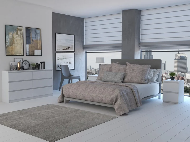 Nachttisch M2 Malwa x2, Nachtschrank | Farbe: Weiß | Ideal für Schlafzimmer, Kinderzimmer, Teenager | Einfache Montage