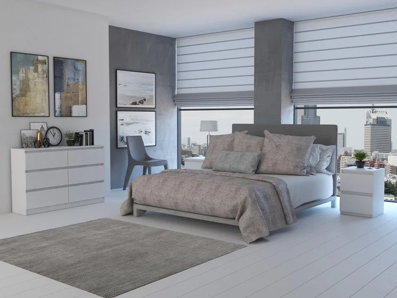 Nachttisch M2 Malwa x2, Nachtschrank | Farbe: Weiß | Ideal für Schlafzimmer, Kinderzimmer, Teenager | Einfache Montage