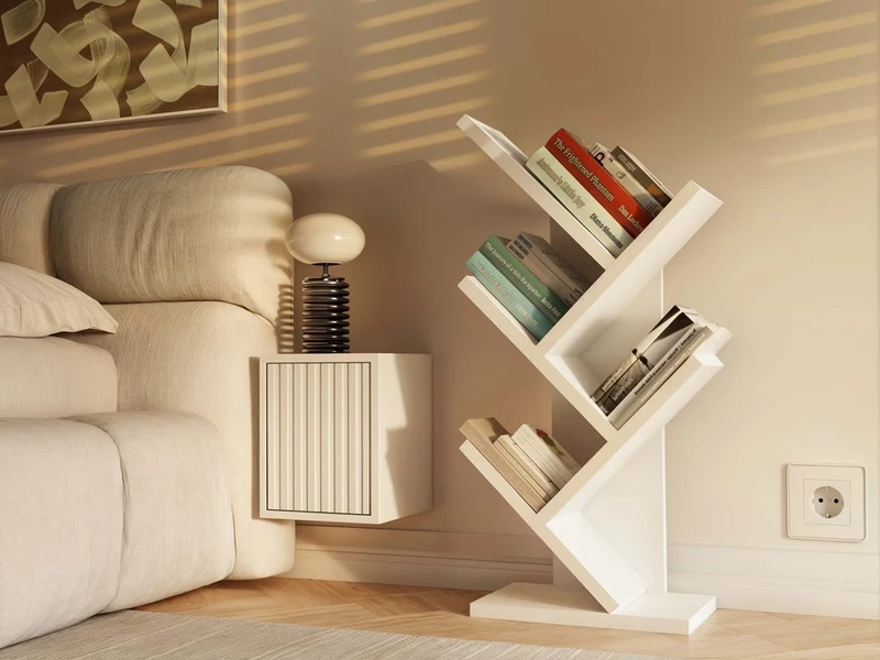 Funny Mini | Farbe: Weiß | Schrank, Sockel für Wohnzimmer, Büro und Arbeitszimmer | Ideal für Kinderzimmer, Teenager, Jugendzimmer