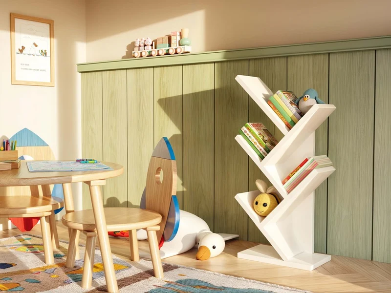 Funny Mini | Farbe: Weiß | Schrank, Sockel für Wohnzimmer, Büro und Arbeitszimmer | Ideal für Kinderzimmer, Teenager, Jugendzimmer