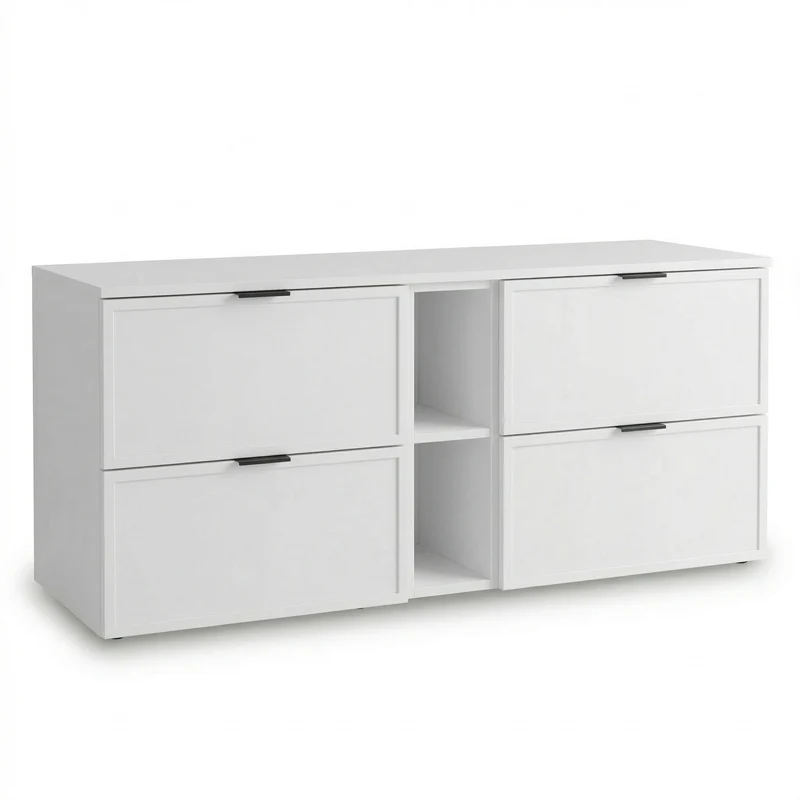 Waschtischunterschrank 140 cm mit Regal Roma - Weiß