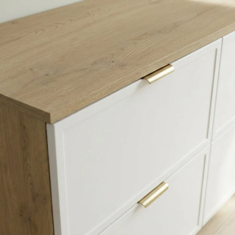 Waschtischunterschrank mit 4 Schubladen 120 cm Roma - Weiß/Eiche Cremona