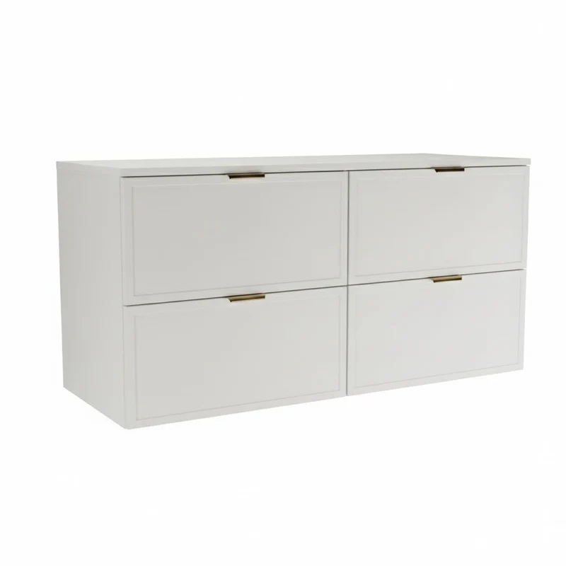 Waschtischunterschrank mit 4 Schubladen 120 cm Roma - Weiß