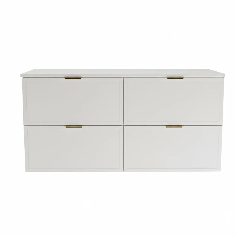 Waschtischunterschrank mit 4 Schubladen 120 cm Roma - Weiß