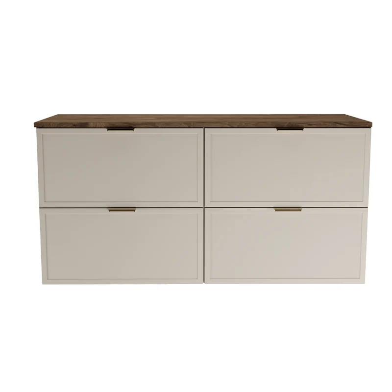 Waschtischunterschrank mit 4 Schubladen 120 cm Roma - Kaschmir/Walnuss Dunkel