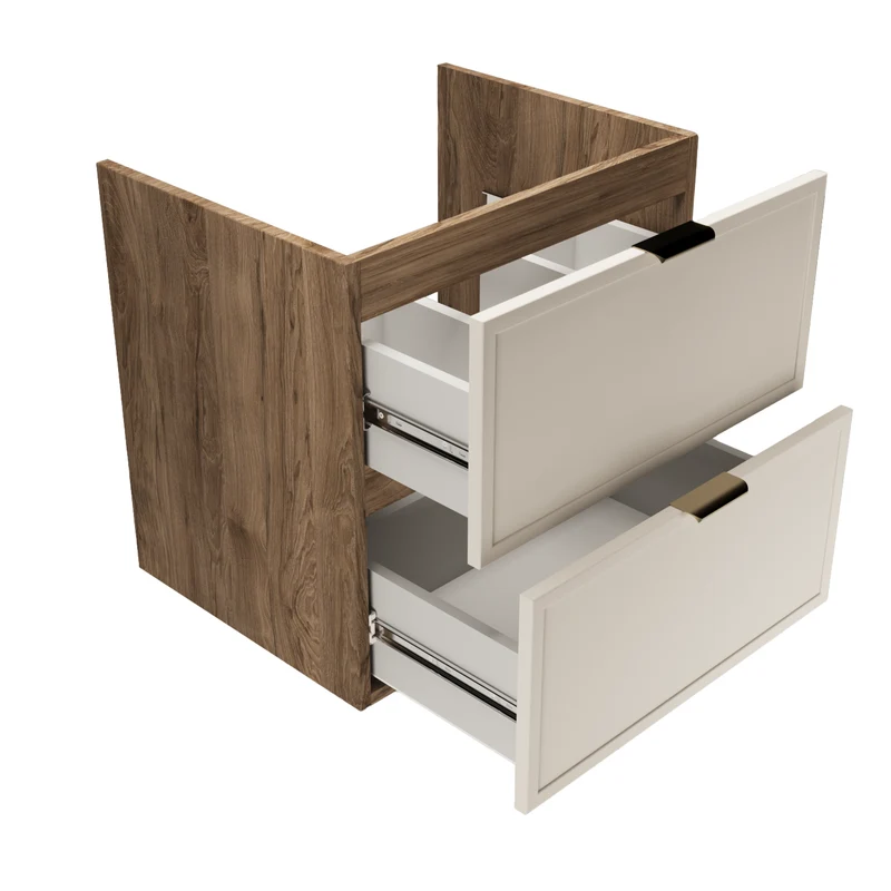 Waschtischunterschrank mit 4 Schubladen 120 cm Roma - Kaschmir/Walnuss Dunkel