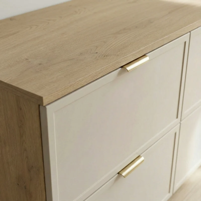 Waschtischunterschrank mit 4 Schubladen 120 cm Roma - Kaschmir/Eiche Cremona