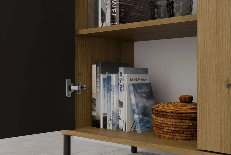 CDF Moderne Kabinett KAMARO 2DD | Farbe: Eiche Artisan - Schwarz | Ideal für Wohnzimmer, Schlafzimmer, Kinderzimmer und Büro
