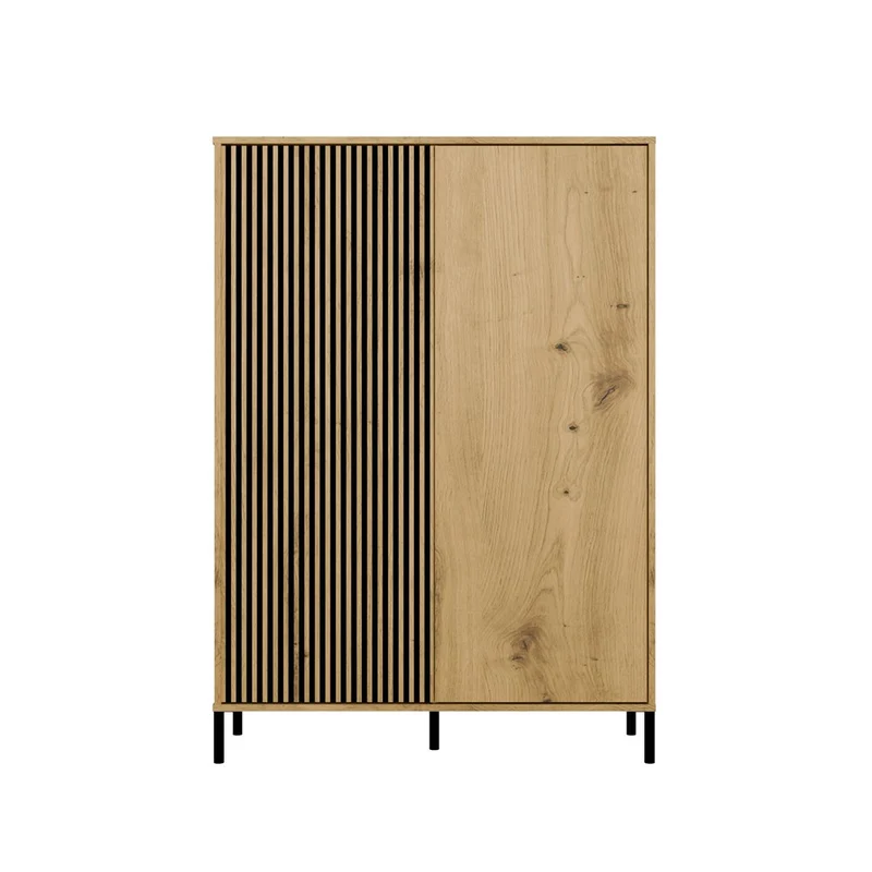 CDF Moderne Kabinett KAMARO 2DD | Farbe: Eiche Artisan - Schwarz | Ideal für Wohnzimmer, Schlafzimmer, Kinderzimmer und Büro