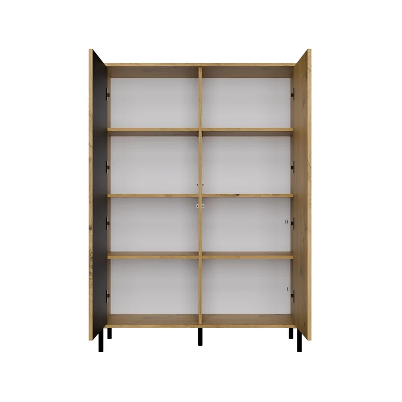 CDF Moderne Kabinett KAMARO 2DD | Farbe: Eiche Artisan - Schwarz | Ideal für Wohnzimmer, Schlafzimmer, Kinderzimmer und Büro