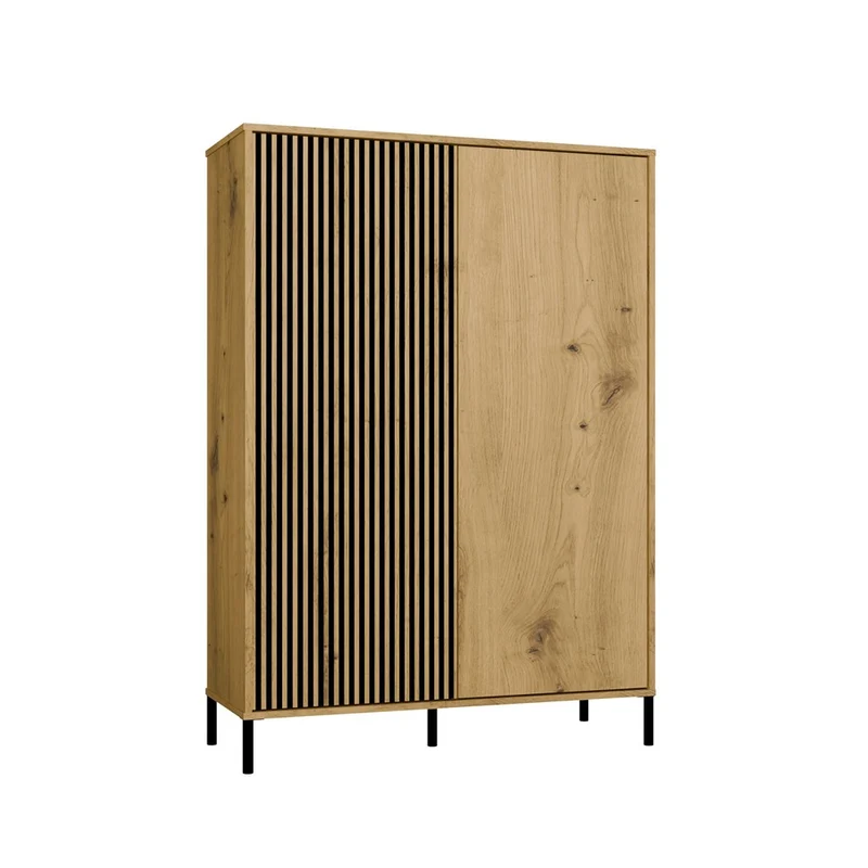 CDF Moderne Kabinett KAMARO 2DD | Farbe: Eiche Artisan - Schwarz | Ideal für Wohnzimmer, Schlafzimmer, Kinderzimmer und Büro