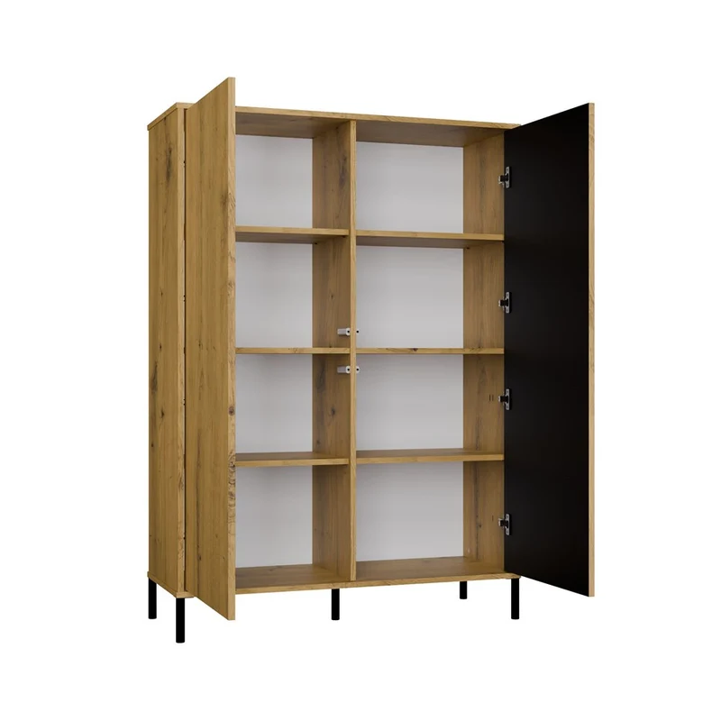 CDF Moderne Kabinett KAMARO 2DD | Farbe: Eiche Artisan - Schwarz | Ideal für Wohnzimmer, Schlafzimmer, Kinderzimmer und Büro