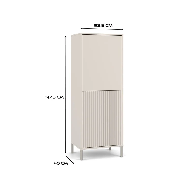 CDF Moderne Kabinett KAMARO 2DK | Farbe: Kaschmir (beige) | Ideal für Wohnzimmer, Schlafzimmer, Kinderzimmer und Büro | Einfache Montage