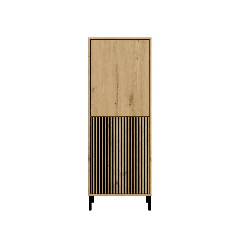 CDF Moderne Kabinett KAMARO 2DK | Farbe: Eiche Artisan - Schwarz | Ideal für Wohnzimmer, Schlafzimmer, Kinderzimmer und Büro